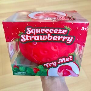 Jumbo SQUEEEZY STRAWBERRY 🍓 Squishy Sensory Fidget Toy Sunny Days NEW